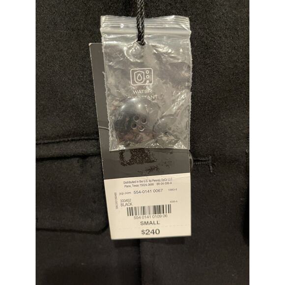 JF J.Ferrar Mens Topcoat Small Black Water Resistant Midweight ✨NEW✨ $240 Retail - Picture 5 of 7